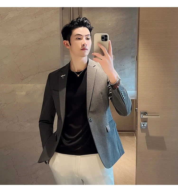 Men's Blazer Suit Jacket – Smart Casual & Business Style – 1 or 2 Button – Wedding & Party