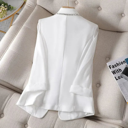 Over Glitter Diamond Female Coats and Jackets Black Long Sequin Jacket Dress Outerwear White Clothing Women's Blazers New In