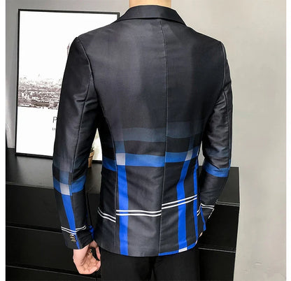 Men's Blazer Suit Jacket 2025 Spring New Fashion Korean Slim Suit Jacket Social Prom Dress Jacket Men's High Quality Clothing