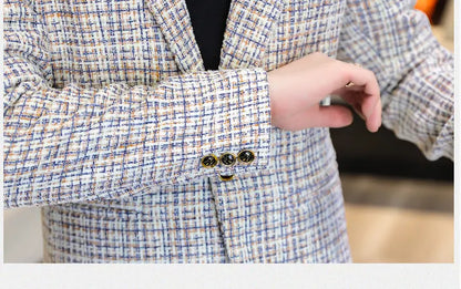 Korean Fashion Woven Suit Jacket for Men Autumn Slim Fit Casual Men Blazers Street Wear Social Business Dress Coats Men Clothing