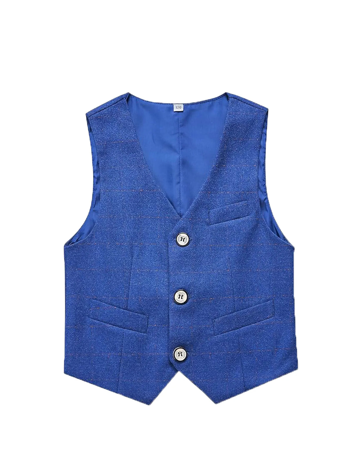 Gentleman Kids Blue 4Piece/Set Jacket Vest Pants Bowtie Photograph Suit Boys Piano Dress Children Graduation Performance Costume