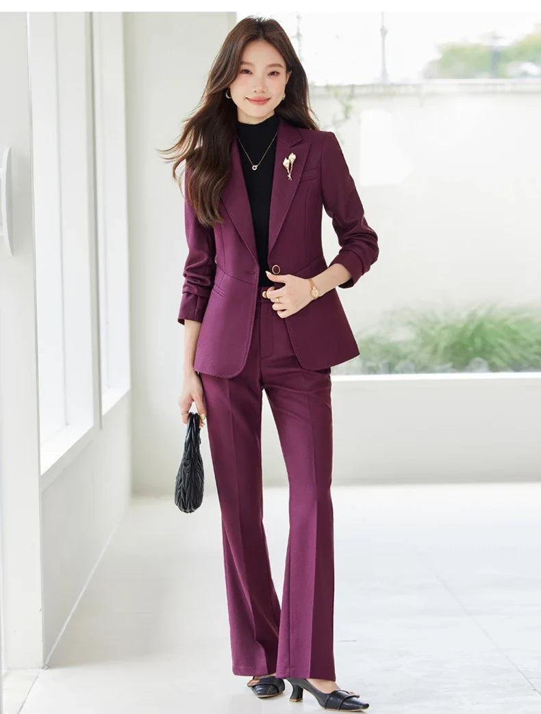 Professional women's exquisite two-piece trousers + suit jacket, elegant fashionable, new style for autumn winter 2025