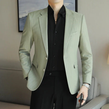2024 Slim Fit Men's Wedding Casual Suit High-End All-in-One Handsome Two Button Fashion Boutique Single West Coat S-5XL