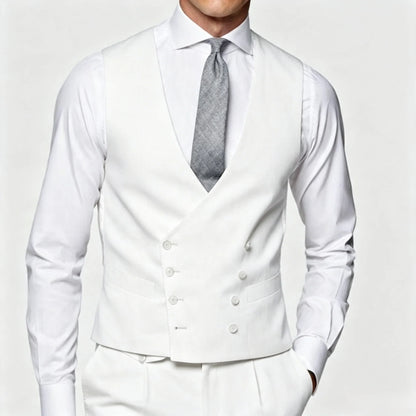 Men's Suit Vest Double Breasted Lapel Waistcoat for Wedding & Business
