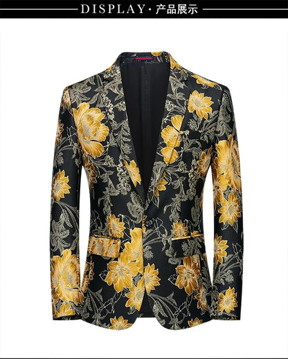 Men's High-Quality Fashion Suit Handsome Personality Stage Performance Banquet Business Casual Wear