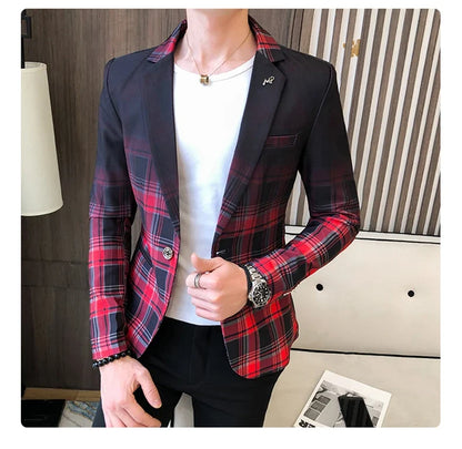 Men's Blazer Suit Jacket 2025 Spring New Fashion Korean Slim Suit Jacket Social Prom Dress Jacket Men's High Quality Clothing
