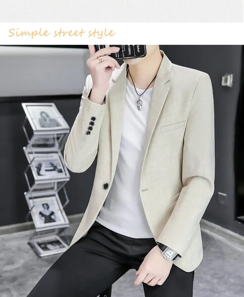 Blazer Men's Fashion Business Gentleman Groom Professional Gentleman Form-fitting Versatile Casual Formal Wear High-end Blazer