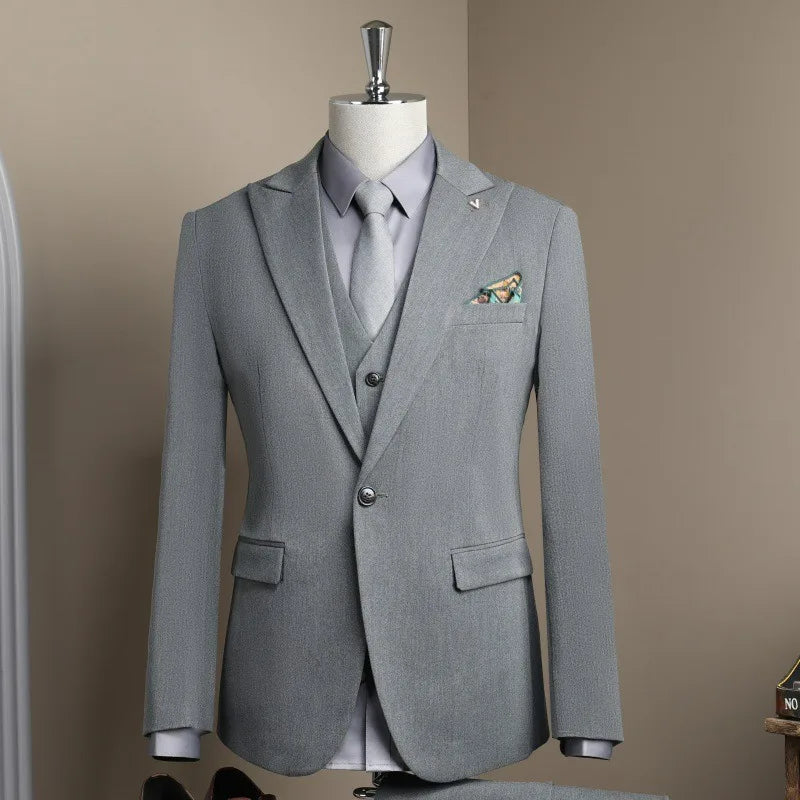 Man Blazer Spring Autumn Turn Down Collar Single-breasted Male Outerwear Business Casual Long Sleeve Versatile Men Suit Coat