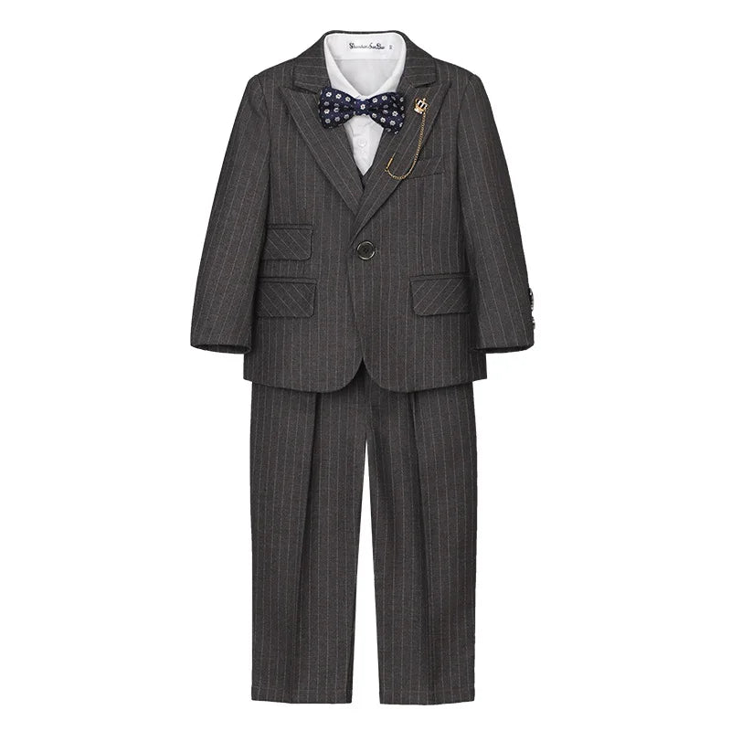 1-14Years Boys 3Pieces Formal Suits Set Kids Suit Jacket Vest Trousers Children's Wedding Birthday Party Pageboy Outfit