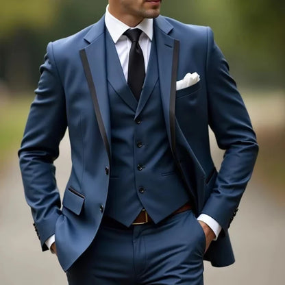 Luxury Wedding 3 Piece Vest Tuxedo Jacket Pant Men  Event Custom Suit Masculine Blazer Male Suits