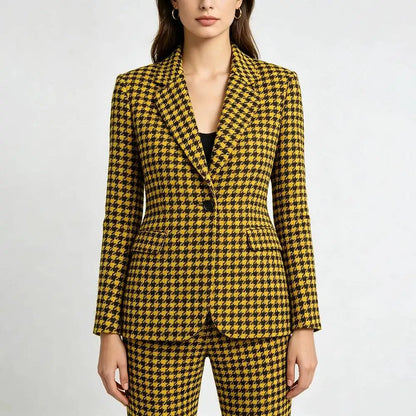 Classic 2 Pieces Suits One-Button Women's Elegant Notch Lapel Slim Fit Jacket Pants Full Sets Customized Vintage Blazer Prom
