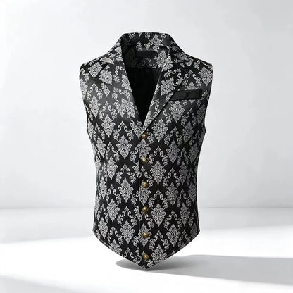 Men's Suit Vest – Floral Jacquard Waistcoat for Weddings & Formal Occasions