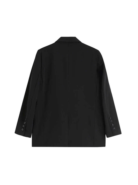 Women's Black Gothic Emo Blazer Jacket Vintage Oversize Suit Coat Y2k Harajuku Single Breasted Long Sleeve Outerwear Autum 2025