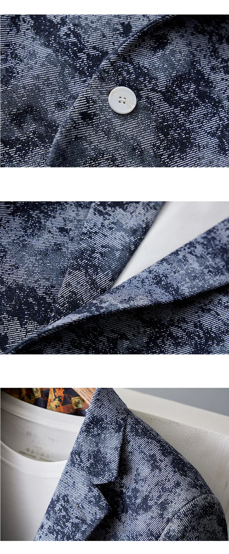 Men's Floral Jacquard Blazer Slim Suit Jacket Male Business Casual Coat Fashion Men Wedding Party Tuxedo Dress Blazers  Fit Tops