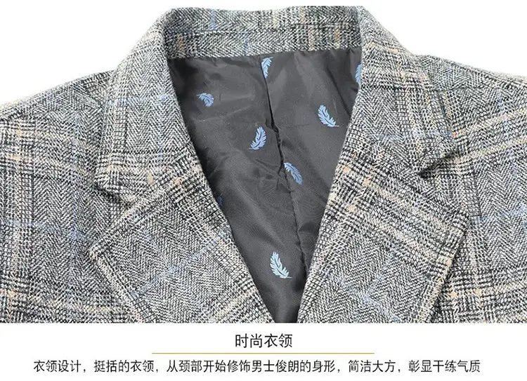 2026 Blazer Men's Fashionable Business Banquet Dance Singer Plaid Fitted Casual Trendy Wedding Banquet Dress Performance Blazer
