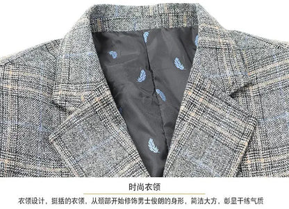 2026 Blazer Men's Fashionable Business Banquet Dance Singer Plaid Fitted Casual Trendy Wedding Banquet Dress Performance Blazer