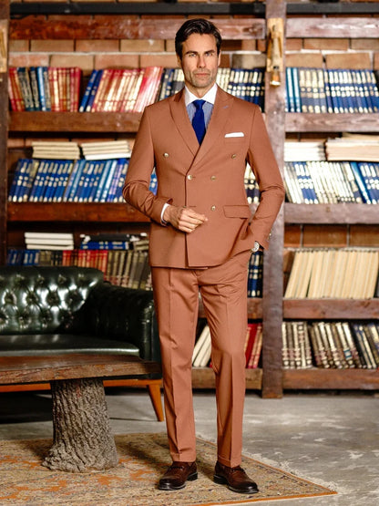 Modern Formal Slim Fit Suit Set 2 Pieces For Men Business Activities Customized Stylish Double Breasted Men's Tuxedo Party Prom