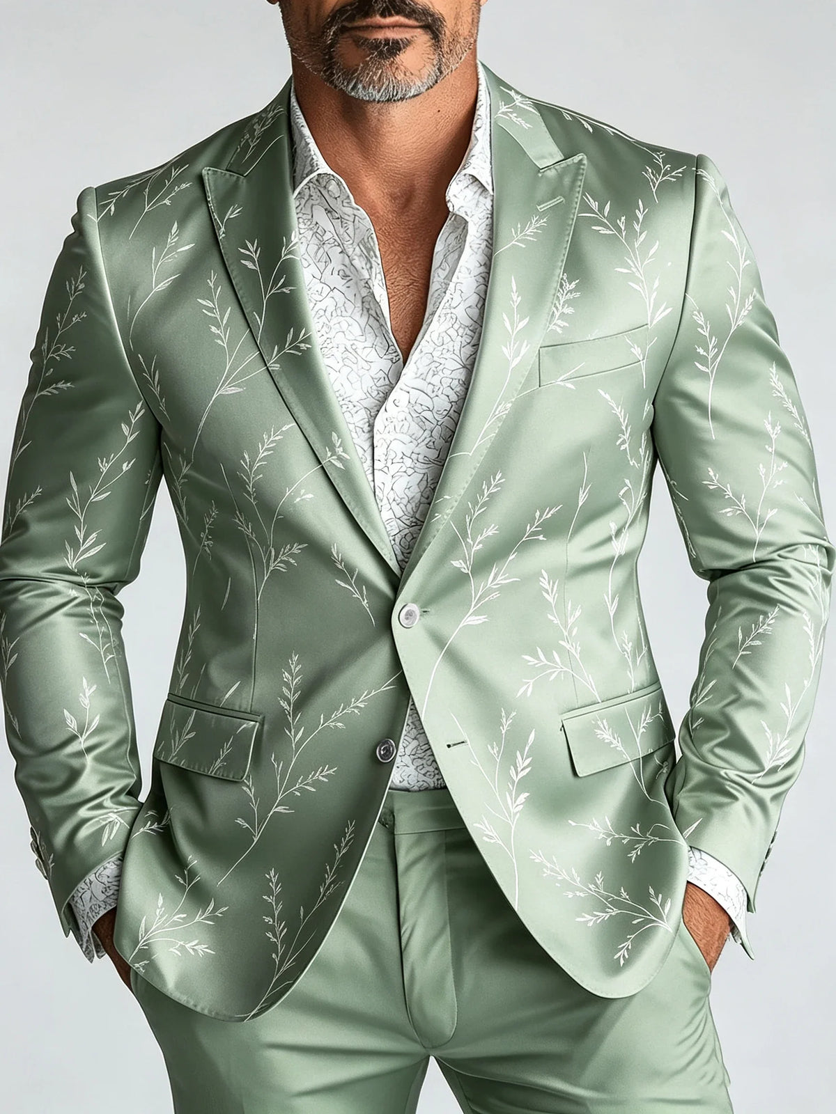 Men Slim Fit Casual Blazer Single Breasted Notched Lapel Business Wedding Groom Formal Prom Dinner Party Jacket Outerwear