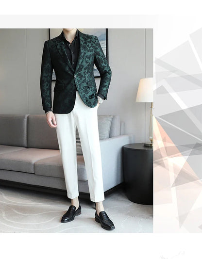 Men's Casual Suit Top - 2025 Spring S-5XL High-Quality Fashion Handsome Trend Business Boutique Wedding Dance West Coat