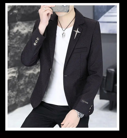 Men's Slim Fit Fashionable Hair Stylist Little Blazer Autumn 2026 New Arrival Trendy Small Jacket for Younger Men