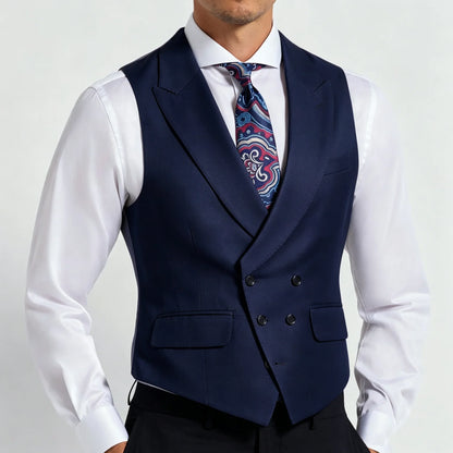 Men's Formal Vest Double Breasted Waistcoat for Weddings Banquets and Business