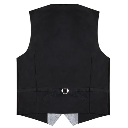 Men's Paisley Suit Vest – Single-Breasted Waistcoat with Tie, Handkerchief & Cufflinks for Weddings & Banquets