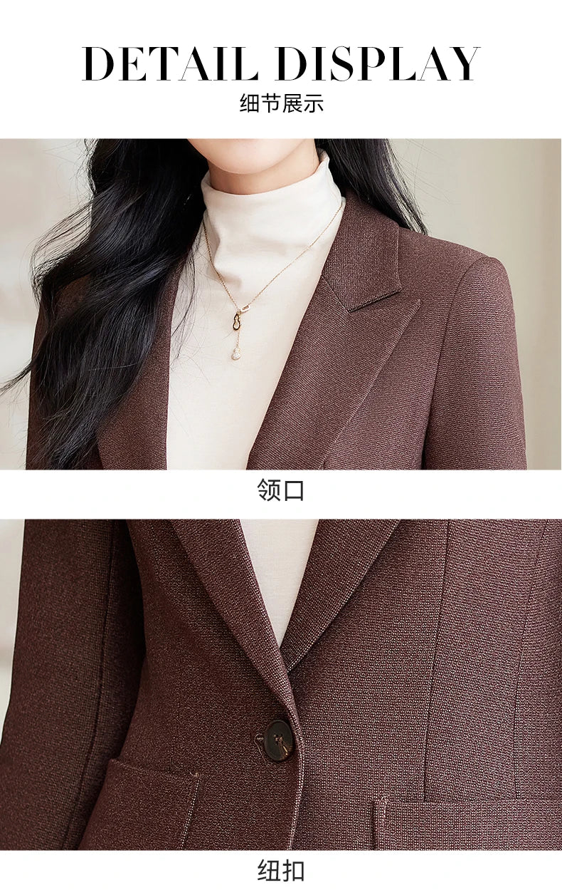 Fashionable professional women's high-quality two-piece trousers + blazer set. 2025 autumn and winter new styles