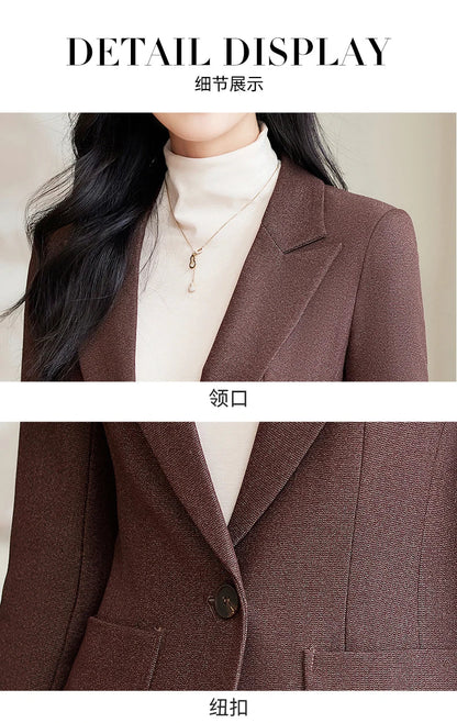 Fashionable professional women's high-quality two-piece trousers + blazer set. 2025 autumn and winter new styles