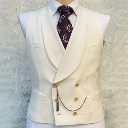 Men's Double Breasted Formal Vest for Weddings, Prom & Business