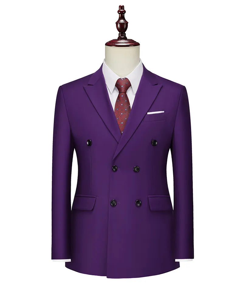 2026 Men Double Breasted Blazer Coats Fashion Solid Mens Wedding Prom Dress Male Business Casual Slim Fit Suits Jacket 6XL