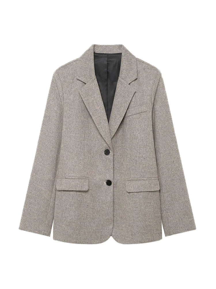 Women's Long Sleeve Blazer Coat Fashion Office Wear with Flap Pockets Casual Chic Outerwear Top