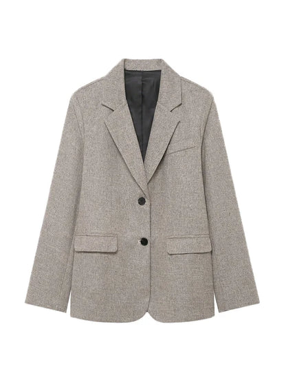Women's Long Sleeve Blazer Coat Fashion Office Wear with Flap Pockets Casual Chic Outerwear Top