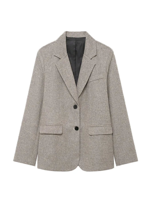 Women's Long Sleeve Blazer Coat Fashion Office Wear with Flap Pockets Casual Chic Outerwear Top