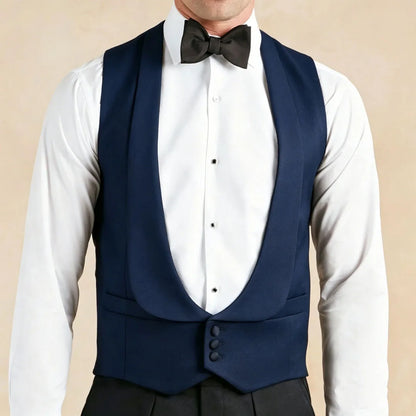 Men's Formal Vest Single Breasted Lapel Waistcoat for Weddings & Business