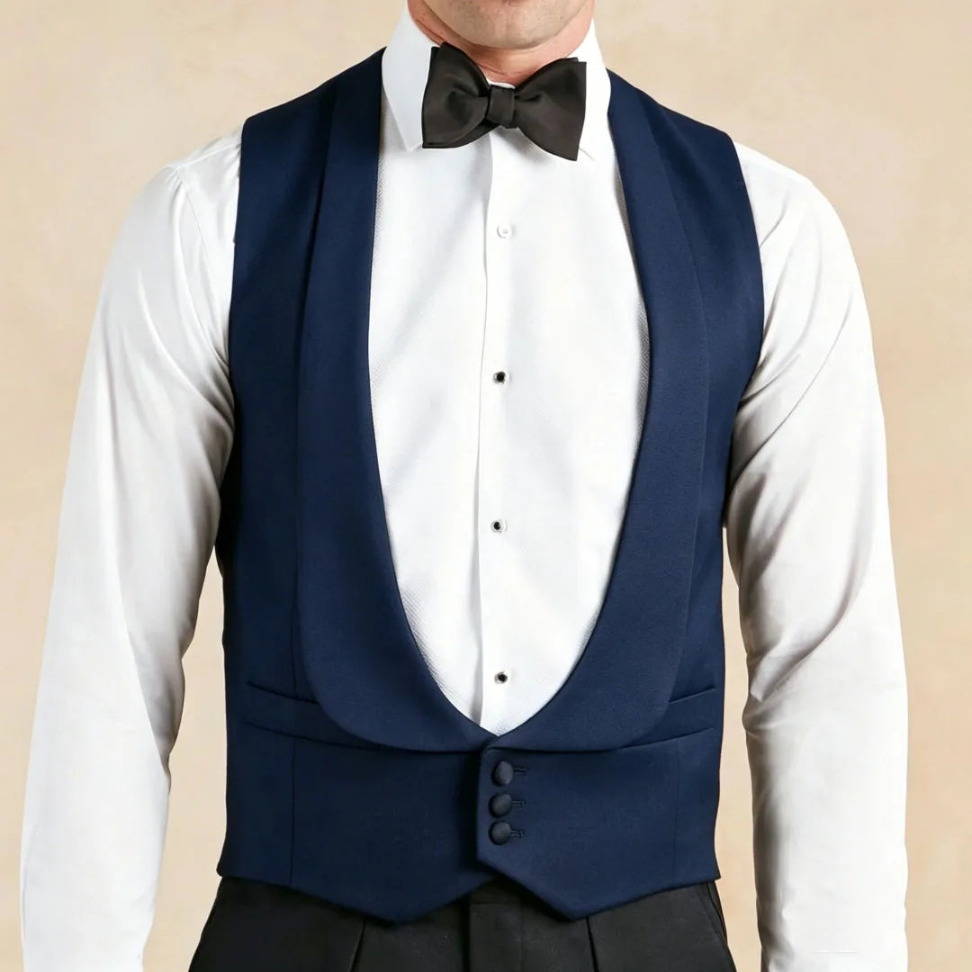 Men's Formal Vest Single Breasted Lapel Waistcoat for Weddings & Business