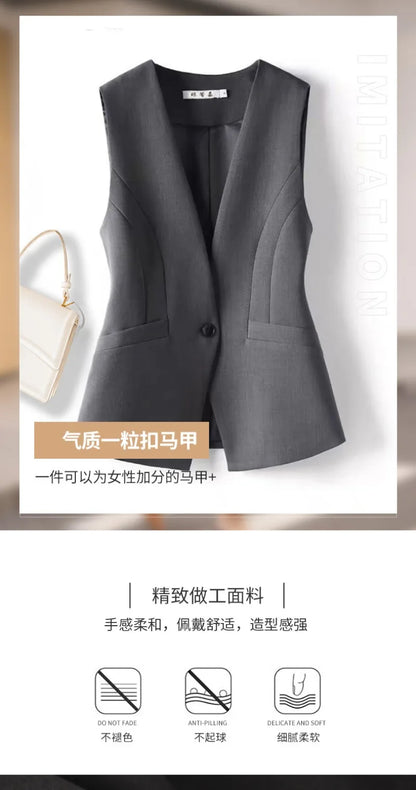 Women's Vest 2026 Spring Autumn Sleeveless Short Jacket New Commuter Versatile Female Waistcoat Tops Outerwear Chaleco Mujer