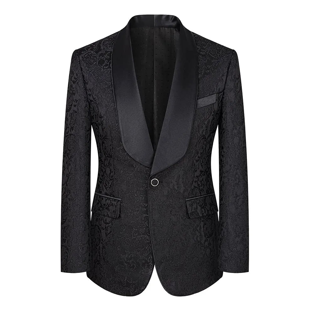 Men's Three-Piece Wedding Suit – Slim Fit British Style Formal Set for Groom