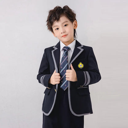 3-15T Children's School Uniform Boys Girls Graduation Event Performance Ceremony Kindergarten Costume Twins Birthday Party Dress