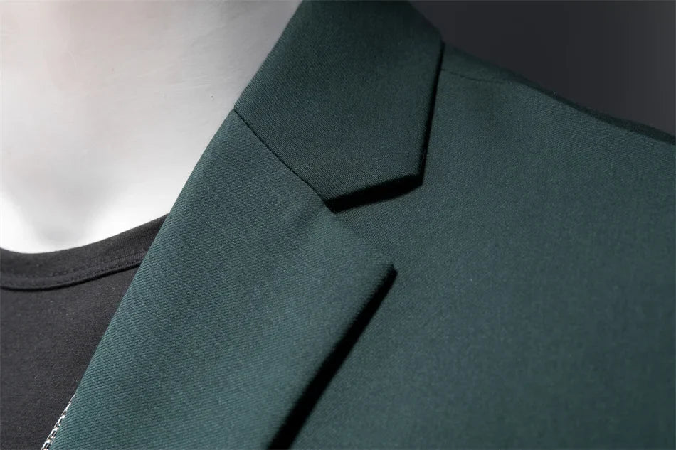 Men's Slim Fit Single-Breasted Blazer for Business Casual and Wedding Occasions