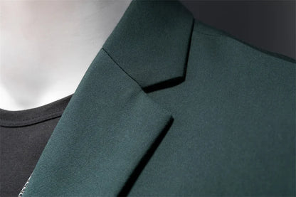 Men's Slim Fit Single-Breasted Blazer for Business Casual and Wedding Occasions