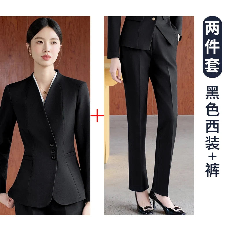 Fashionable professional women's clothing, high-quality two-piece pants + blazer. Exquisite and elegant. New 2025