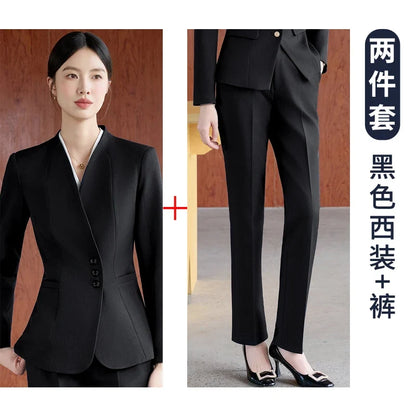 Fashionable professional women's clothing, high-quality two-piece pants + blazer. Exquisite and elegant. New 2025