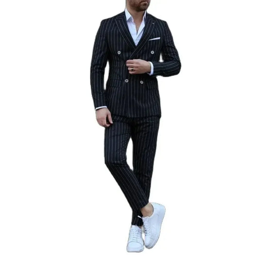 Men's Elegant Pink Wedding Suit 2-Piece Set Single Breasted Blazer Terno with Shawl Lapel And Black Pants Formal Costume Jacket