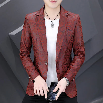 Brand Hot Stamping Casual Business Suit Jacket Men Retro Slim Fit Casual Suit Jackets Social Banquet Office Uniform Blazers 2026