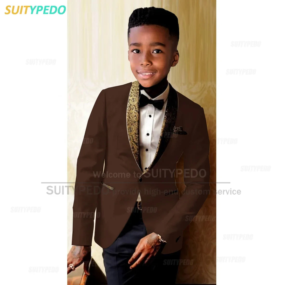 Formal Kid Boy's Suit Graduation Ceremony Host Blazer Pants Outfit Piano Performance Custome Suitable Children Elegant Attire