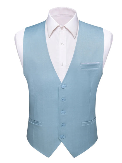 Men's Satin Formal Vest – Multi-Color Wedding & Business Waistcoat for Men