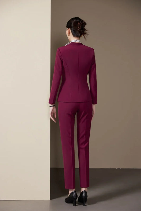 Fashionable professional women's two-piece trousers + suit jacket, elegant temperament, new style for autumn winter 2025