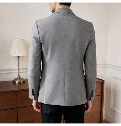 Men's Blazer Retro Texture Smart Casual Suit Lightweight Business Commuter Jacket