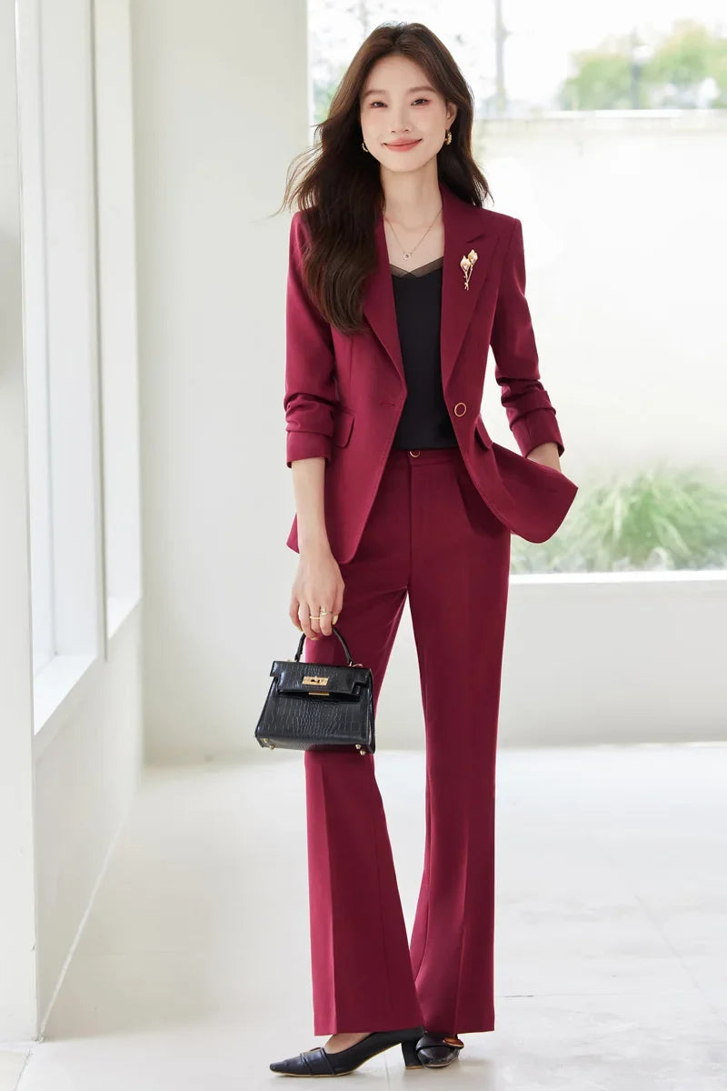 Elegant and fashionable professional women's wear, exquisite two-piece suit jacket + pants. 2025 autumn/winter new styles