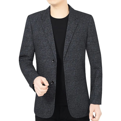 Blazer Men's Fashionable High-end Business-oriented Outdoor Gentleman's Trendy Checked Casual Wear for Hosting Weddings Blazer